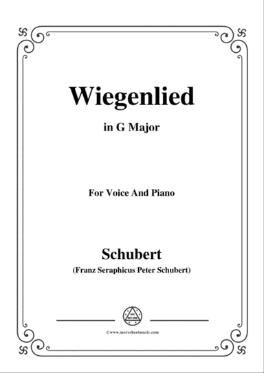 Schubert-Wiegenlied in G Major,for voice and piano