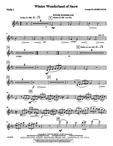 Winter Wonderland of Snow - Violin 1