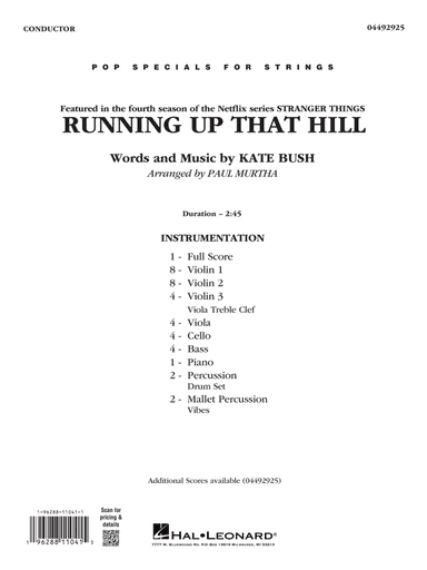 Running Up That Hill (arr. Paul Murtha) - Conductor Score (Full Score)