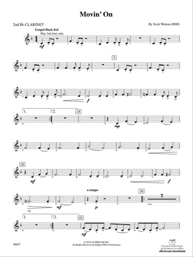 Movin' On: 2nd B-flat Clarinet