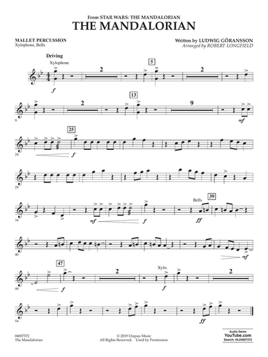The Mandalorian (from Star Wars: The Mandalorian) (arr. Longfield) - Mallet Percussion