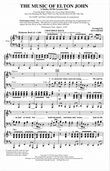 The Music of Elton John (A Medley Of His Greatest Hits) (arr. Ed Lojeski)