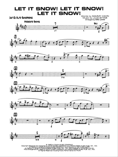 Let It Snow! Let It Snow! Let It Snow!: E-flat Alto Saxophone