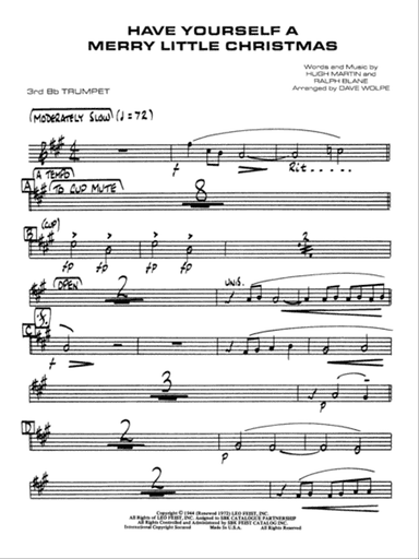 Have Yourself a Merry Little Christmas: 3rd B-flat Trumpet