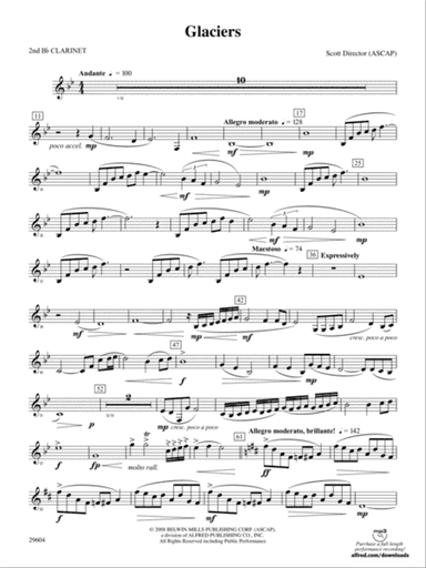 Glaciers: 2nd B-flat Clarinet
