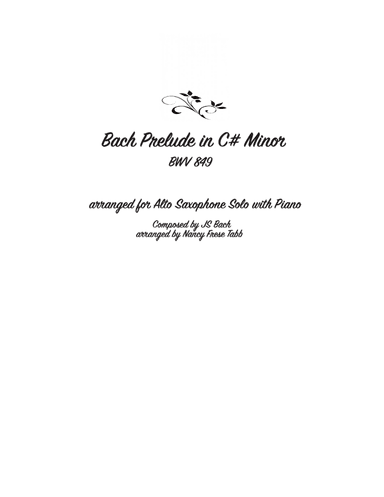 Bach Prelude in C# Minor (BWV 849) for Alto Saxophone and Piano