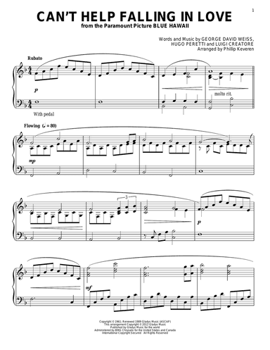 Can't Help Falling In Love (arr. Phillip Keveren)