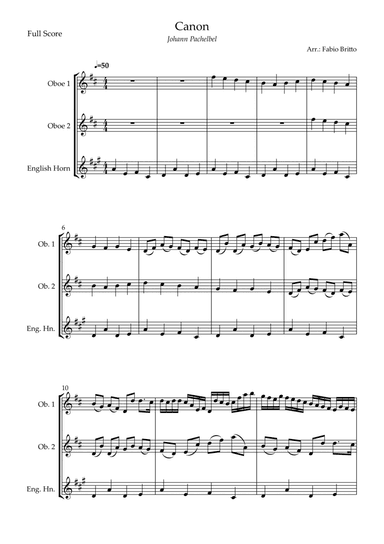 Canon - Johann Pachelbel (Wedding/Reduced Version) for Woodwind Trio