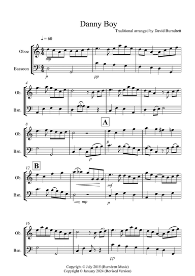 Danny Boy for Oboe and Bassoon Duet