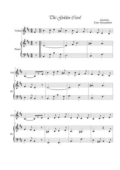 The golden Carol. Violin and piano duo