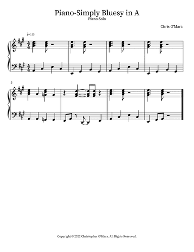 Piano-Simply Bluesy in A