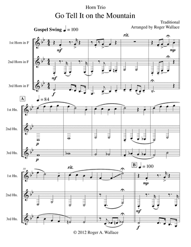 Go Tell It on the Mountain (Horn Trio)