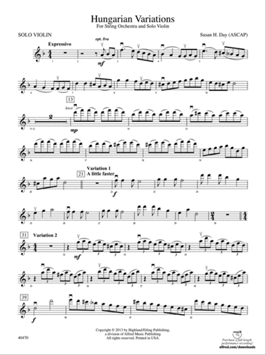 Hungarian Variations: Solo Violin