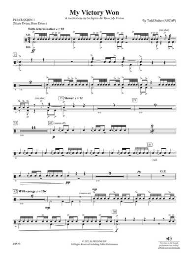 My Victory Won: 1st Percussion