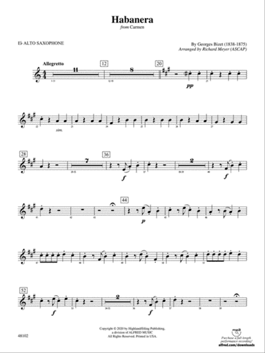 Habanera: E-flat Alto Saxophone