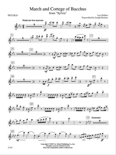 March and Cortege of Bacchus: Piccolo