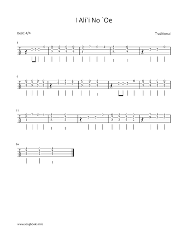 I Ali`i No `Oe