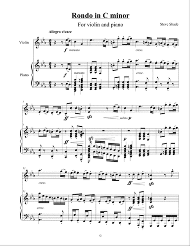 Rondo in C minor, for Violin and Piano