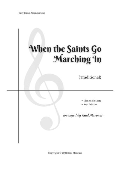 When the Saints Go Marching In (Easy Piano Arrangement)