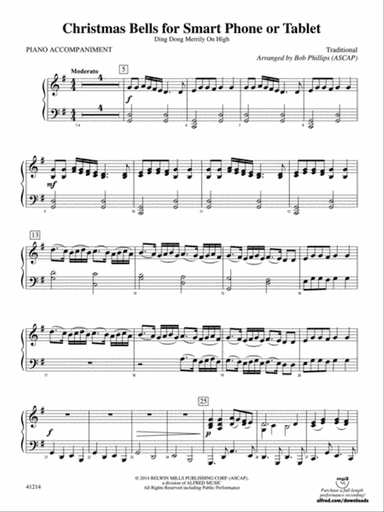 Christmas Bells for Smart Phone or Tablet: Piano Accompaniment