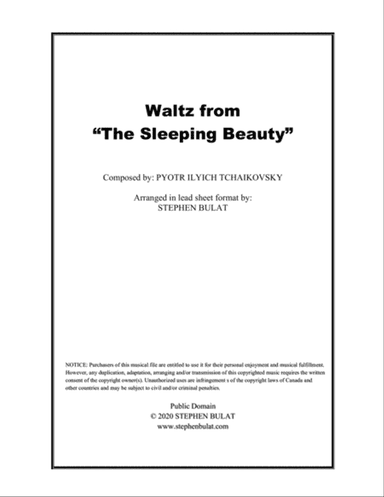Sleeping Beauty Waltz (Tchaikovsky) - Lead sheet (key of Ab)