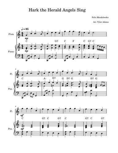Hark, The Herald Angels Sing (Flute Solo with Piano)
