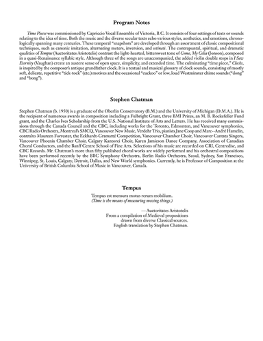 Time Pieces: 1. Tempus