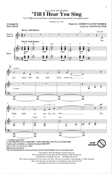 'Til I Hear You Sing (arr. Mac Huff)