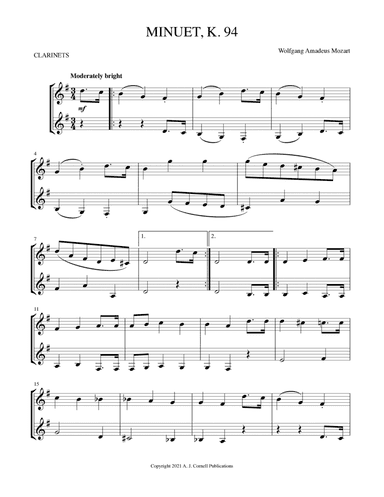 Minuet, K. 94