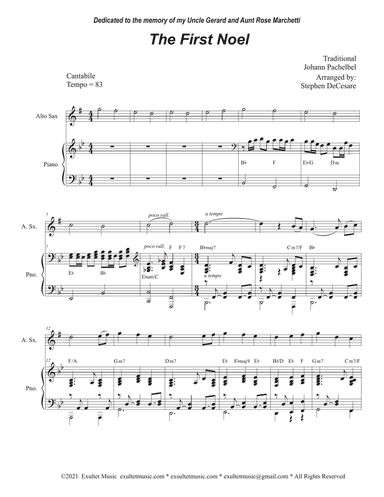 The First Noel (Alto Saxophone and Piano)