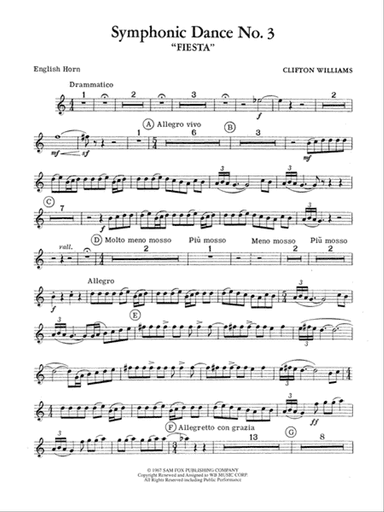 Symphonic Dance No. 3 ("Fiesta"): English Horn