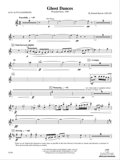 Ghost Dances: E-flat Alto Saxophone