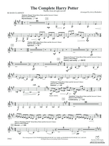 The Complete Harry Potter: B-flat Bass Clarinet