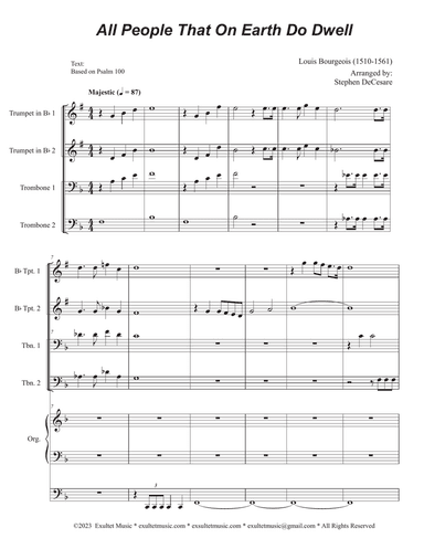 All People That On Earth Do Dwell (2-part choir) (Full Score - Alternate) - Score Only
