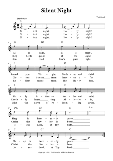 Silent Night - Lead Sheet (C Major)