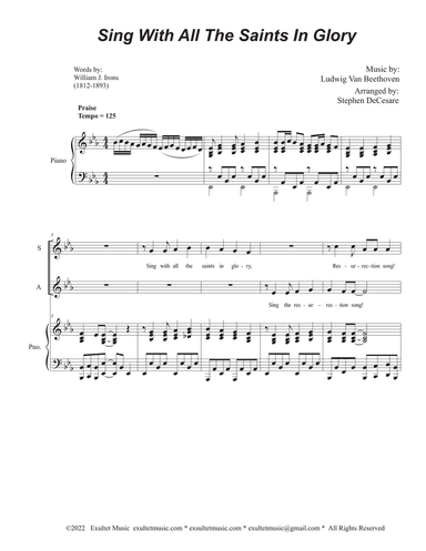 Sing With All The Saints In Glory (SAB)