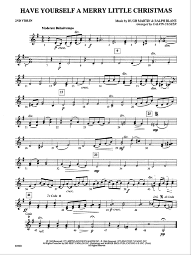 Have Yourself a Merry Little Christmas: 2nd Violin