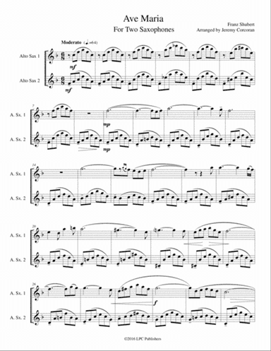 Ave Maria for Two Saxophones