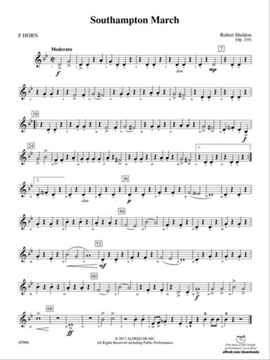 Southampton March: 1st F Horn