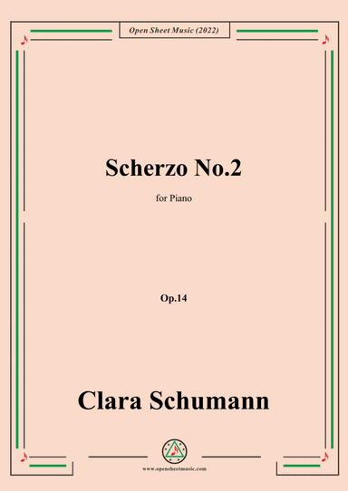 Clara Schumann-Scherzo No.2,Op.14,for Piano