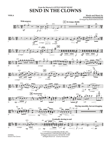 Send in the Clowns (from A Little Night Music) (arr. Bob Krogstad) - Viola