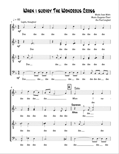 When I Survey the Wondrous Cross - SATB acappella