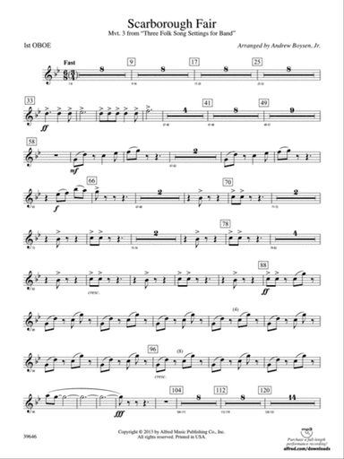 Scarborough Fair: Oboe