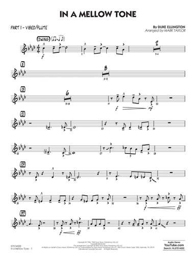 In A Mellow Tone (arr. Mark Taylor) - Part 1 - Vibes/Flute