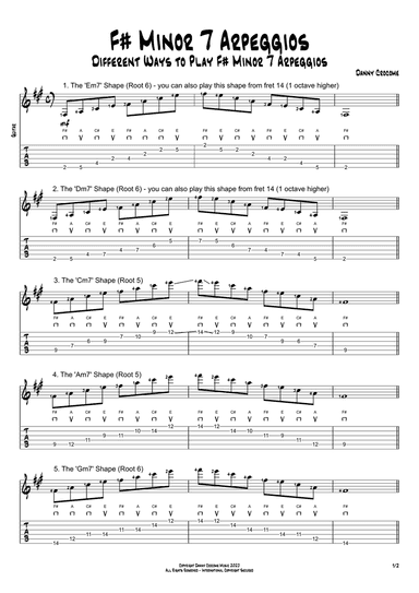 F# Minor 7 Arpeggios (5 Ways to Play)