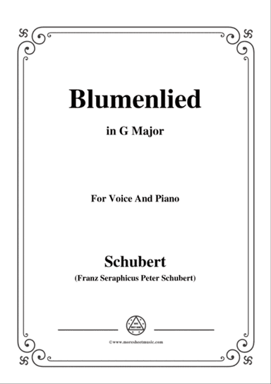 Schubert-Blumenlied,in G Major,D.431,for Voice and Piano