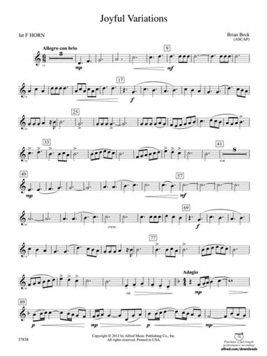 Joyful Variations: 1st F Horn
