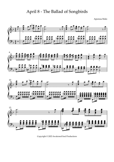 April 8 - The Ballad of Songbirds