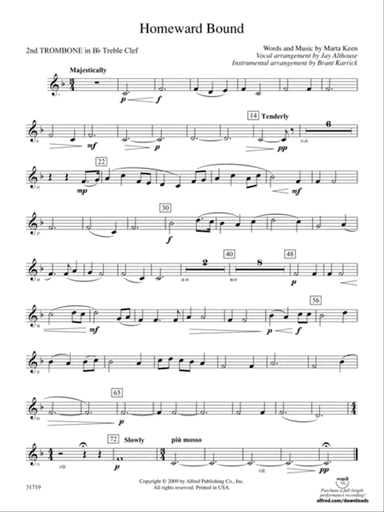 Homeward Bound: (wp) 2nd B-flat Trombone T.C.