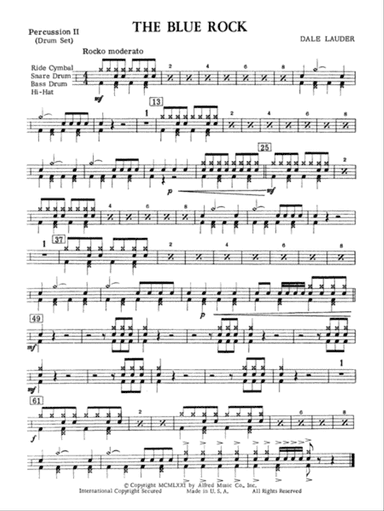 The Blue Rock (with optional Drum Set part): 2nd Percussion